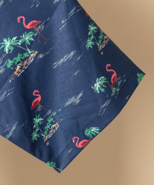 YARD PLUS（ヤードプリュス）の「YARD PLUS フラミンゴアロハシャツ（シャツ/ブラウス・メンズ・ベージュ/ネイビー・MEDIUM/LARGE）」の5枚目の写真