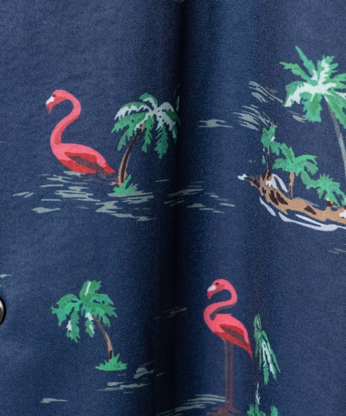YARD PLUS（ヤードプリュス）の「YARD PLUS フラミンゴアロハシャツ（シャツ/ブラウス・メンズ・ベージュ/ネイビー・MEDIUM/LARGE）」の6枚目の写真