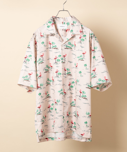 YARD PLUS（ヤードプリュス）の「YARD PLUS フラミンゴアロハシャツ（シャツ/ブラウス・メンズ・ベージュ/ネイビー・MEDIUM/LARGE）」の12枚目の写真