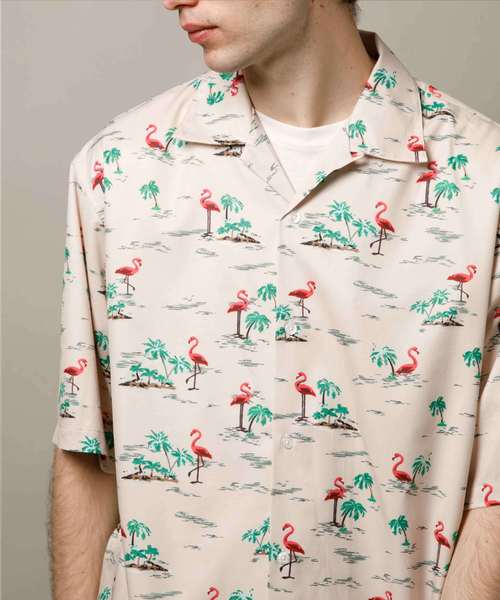 YARD PLUS（ヤードプリュス）の「YARD PLUS フラミンゴアロハシャツ（シャツ/ブラウス・メンズ・ベージュ/ネイビー・MEDIUM/LARGE）」の11枚目の写真