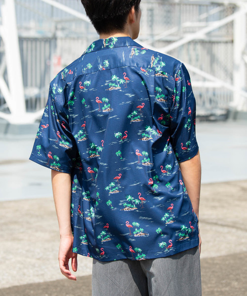 YARD PLUS（ヤードプリュス）の「YARD PLUS フラミンゴアロハシャツ（シャツ/ブラウス・メンズ・ベージュ/ネイビー・MEDIUM/LARGE）」の13枚目の写真