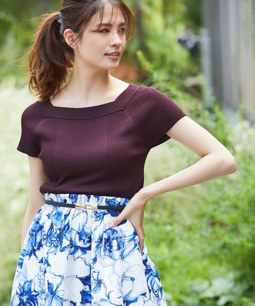 12Twelve Agenda(トゥエルブ アジェンダ)の「オフカラー前後2WAYリブニットプルオーバー(ニット/セーター・レディース・ブラウン/パープル/ラベンダー/マスタード/パープル系その他/グレイッシュベージュ・M)」の2枚目の写真