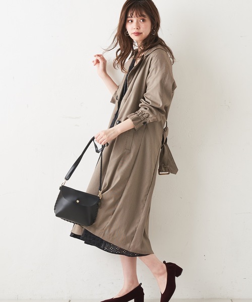 natural couture(ナチュラルクチュール)の「バックギャザートレンチコート(トレンチコート・レディース・ブラウン系その他/ブラウン/ベージュ・FREE)」の5枚目の写真