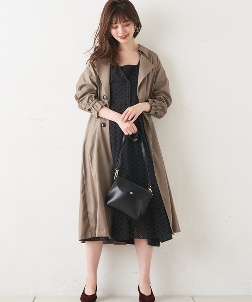 natural couture(ナチュラルクチュール)の「バックギャザートレンチコート(トレンチコート・レディース・ブラウン系その他/ブラウン/ベージュ・FREE)」の6枚目の写真