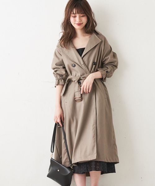 natural couture(ナチュラルクチュール)の「バックギャザートレンチコート(トレンチコート・レディース・ブラウン系その他/ブラウン/ベージュ・FREE)」の8枚目の写真