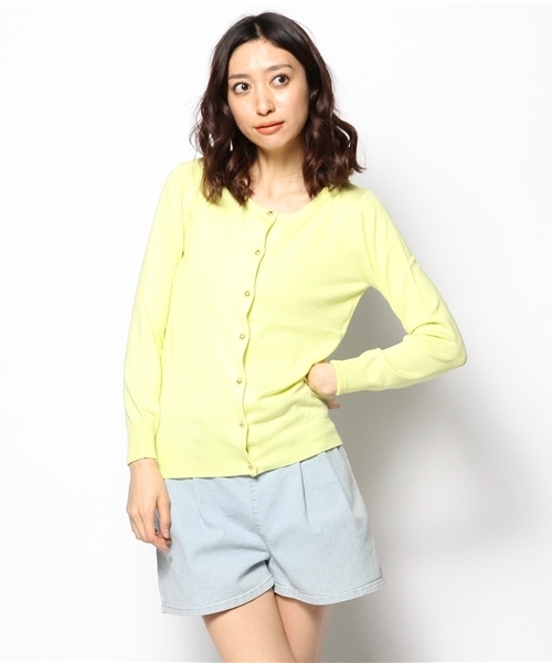 DISCOAT（ディスコート）の「【Discoat】メタル釦カーディガン（カーディガン/ボレロ・レディース・ホワイト系その他/レモンイエロー/オフホワイト/ブラック系その他/ネイビー・ﾌﾘ-）」の14枚目の写真