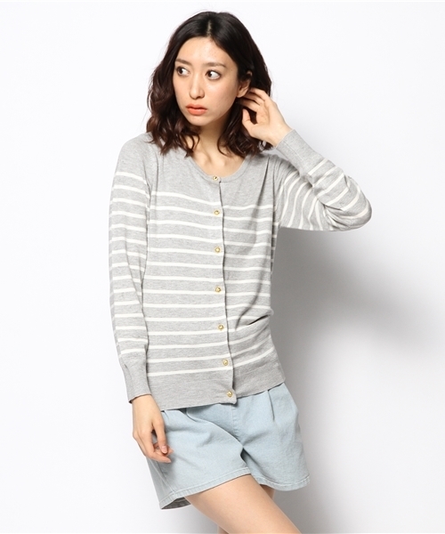 DISCOAT（ディスコート）の「【Discoat】メタル釦カーディガン（カーディガン/ボレロ・レディース・ホワイト系その他/レモンイエロー/オフホワイト/ブラック系その他/ネイビー・ﾌﾘ-）」の3枚目の写真