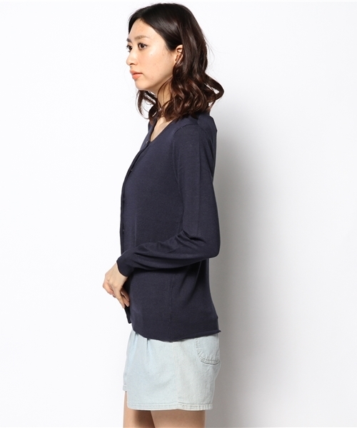 DISCOAT（ディスコート）の「【Discoat】メタル釦カーディガン（カーディガン/ボレロ・レディース・ホワイト系その他/レモンイエロー/オフホワイト/ブラック系その他/ネイビー・ﾌﾘ-）」の7枚目の写真