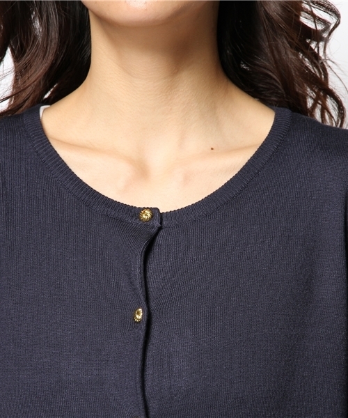 DISCOAT（ディスコート）の「【Discoat】メタル釦カーディガン（カーディガン/ボレロ・レディース・ホワイト系その他/レモンイエロー/オフホワイト/ブラック系その他/ネイビー・ﾌﾘ-）」の10枚目の写真