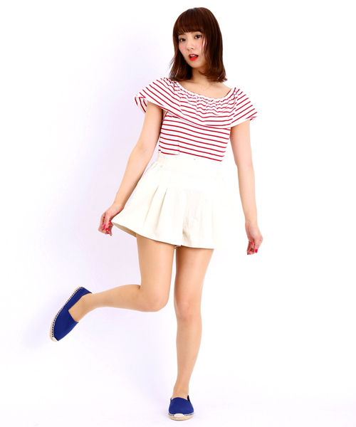 WEGO（ウィゴー）の「WEGO/ボリュームキュロット（その他パンツ・レディース・ホワイト/インディゴブルー/ストライプ・FREE）」の12枚目の写真