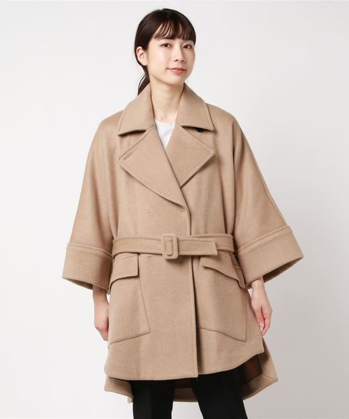 セール】ダブルフェイスワイドスリーブケープコート【MAISON SPECIAL