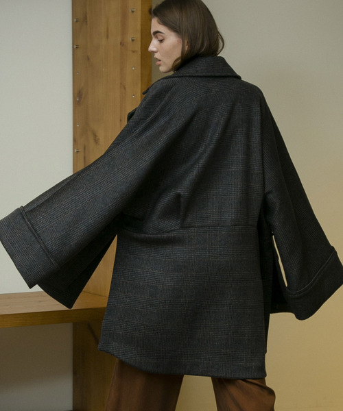セール】ダブルフェイスワイドスリーブケープコート【MAISON SPECIAL