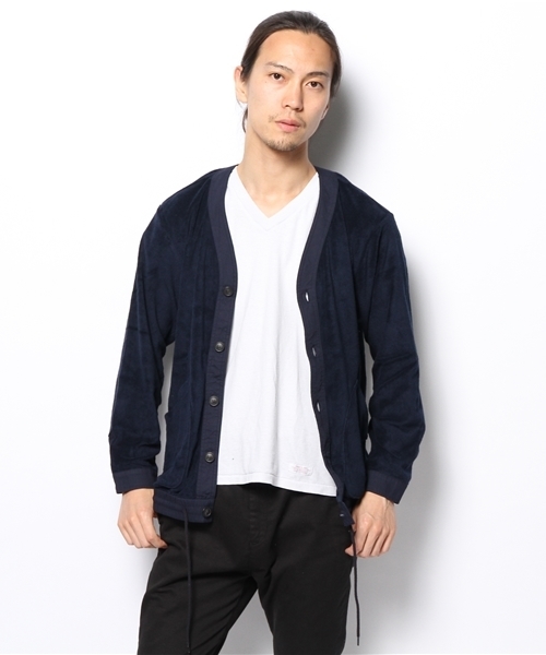 AMERICAN RAG CIE（アメリカンラグシー）の「AMERICAN RAG CIE パイルコーチカーディガン 108-ANB-M141-CT104∴（カーディガン/ボレロ・メンズ・ベージュ/ネイビー・1/2）」の9枚目の写真