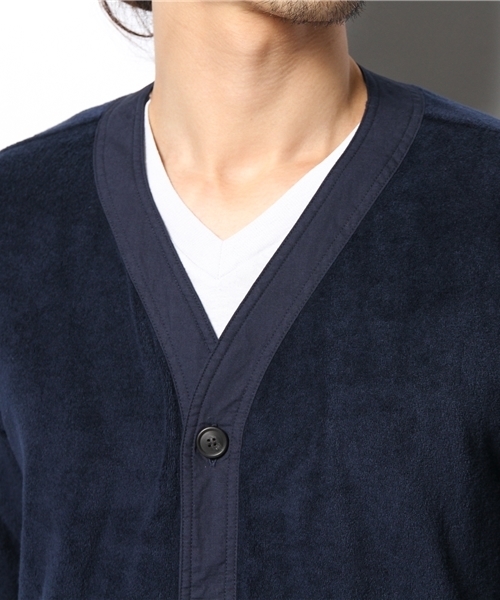 AMERICAN RAG CIE（アメリカンラグシー）の「AMERICAN RAG CIE パイルコーチカーディガン 108-ANB-M141-CT104∴（カーディガン/ボレロ・メンズ・ベージュ/ネイビー・1/2）」の10枚目の写真