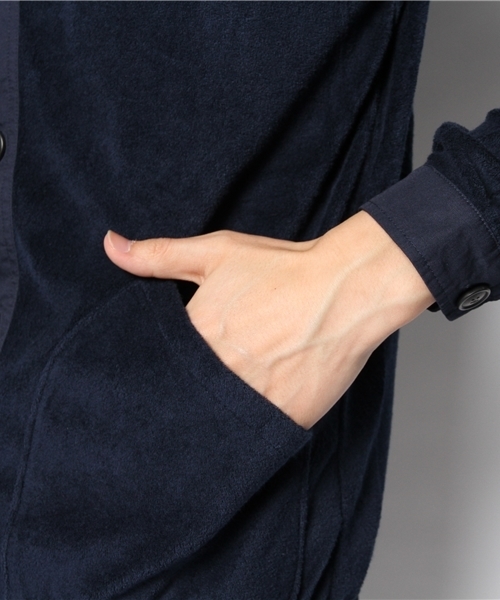 AMERICAN RAG CIE（アメリカンラグシー）の「AMERICAN RAG CIE パイルコーチカーディガン 108-ANB-M141-CT104∴（カーディガン/ボレロ・メンズ・ベージュ/ネイビー・1/2）」の12枚目の写真