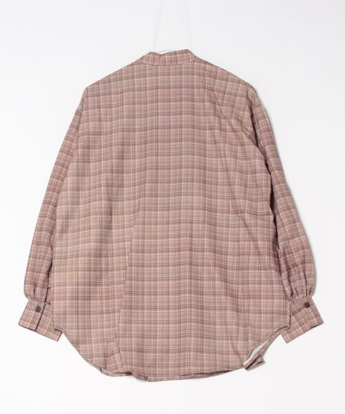 STYLEBLOCK（スタイルブロック）の「チェックプリントスタンドカラーブラウス（シャツ/ブラウス・レディース・ベージュ/ブラウン/グレー・M）」の4枚目の写真