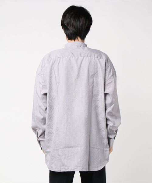 UP START（アップスタート）の「バンドカラービッグシルエットシャツ（シャツ/ブラウス・メンズ・ブラック/オフホワイト/グレー系その他/ベージュ系その他/ブルー系その他/ピンク系その他・MEDIUM/LARGE）」の14枚目の写真