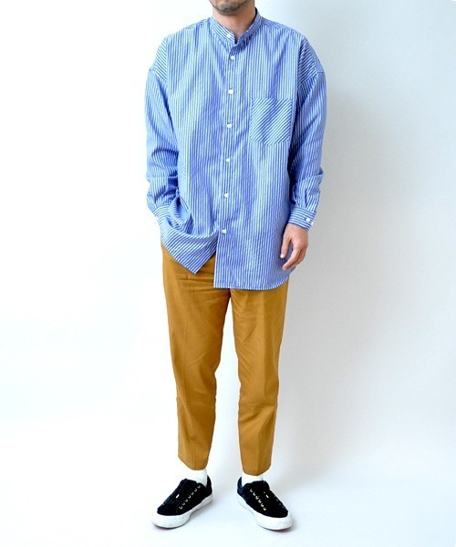 UP START（アップスタート）の「バンドカラービッグシルエットシャツ（シャツ/ブラウス・メンズ・ブラック/オフホワイト/グレー系その他/ベージュ系その他/ブルー系その他/ピンク系その他・MEDIUM/LARGE）」の20枚目の写真