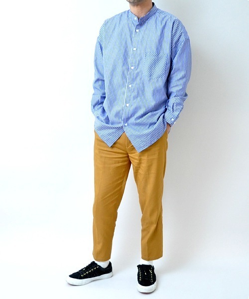 UP START（アップスタート）の「バンドカラービッグシルエットシャツ（シャツ/ブラウス・メンズ・ブラック/オフホワイト/グレー系その他/ベージュ系その他/ブルー系その他/ピンク系その他・MEDIUM/LARGE）」の19枚目の写真