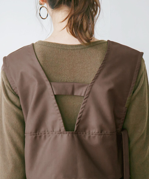 rectangle（レクタングル）の「起毛ニット×ベスト　レイヤードワンピース（ワンピース・レディース・ベージュ/ブラウン/アイボリー・FREE）」の13枚目の写真