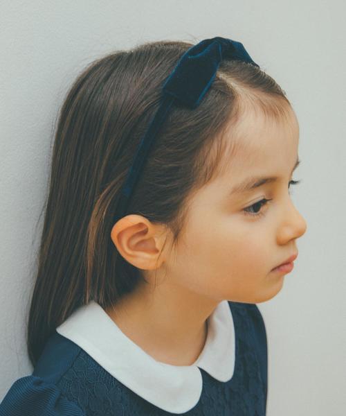 green label relaxing（グリーンレーベルリラクシング）の「OC GLR カチューシャ/ベロア（カチューシャ・キッズ・ネイビー/ダークブラウン・FREE）」の2枚目の写真