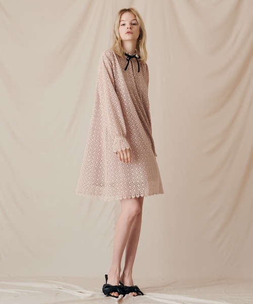 Supreme.La.La.(シュープリームララ)の「ボウタイケミカルレースワンピース(ワンピース)」|ピンク