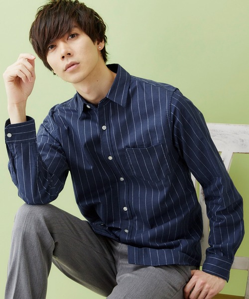 MONO-MART（モノマート）の「レギュラーカラー ストレッチリネンシャツ L/S (Natural cotton linen fabric)（シャツ/ブラウス・メンズ・ブラック/ベージュ/ネイビー/ブラウン/オフホワイト/ブラック系その他/グリーン系その他/ブルー系その他/オレンジ系その他・S/M/L）」の8枚目の写真