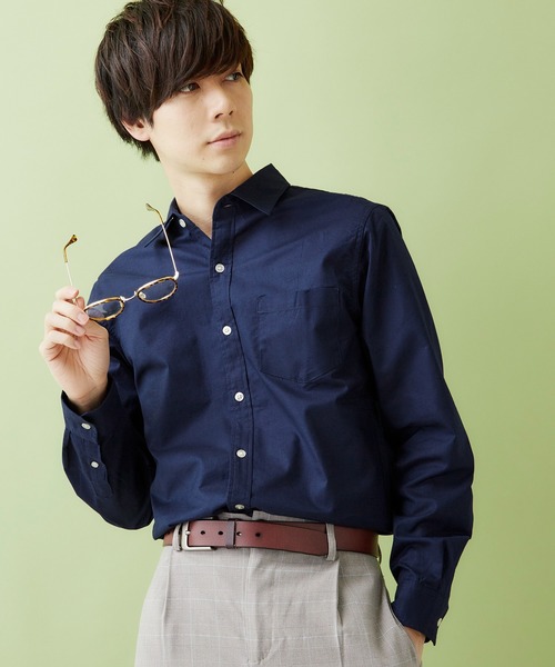 MONO-MART（モノマート）の「レギュラーカラー ストレッチリネンシャツ L/S (Natural cotton linen fabric)（シャツ/ブラウス・メンズ・ブラック/ベージュ/ネイビー/ブラウン/オフホワイト/ブラック系その他/グリーン系その他/ブルー系その他/オレンジ系その他・S/M/L）」の7枚目の写真