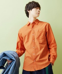レギュラーカラー ストレッチリネンシャツ L/S (Natural cotton linen fabric)