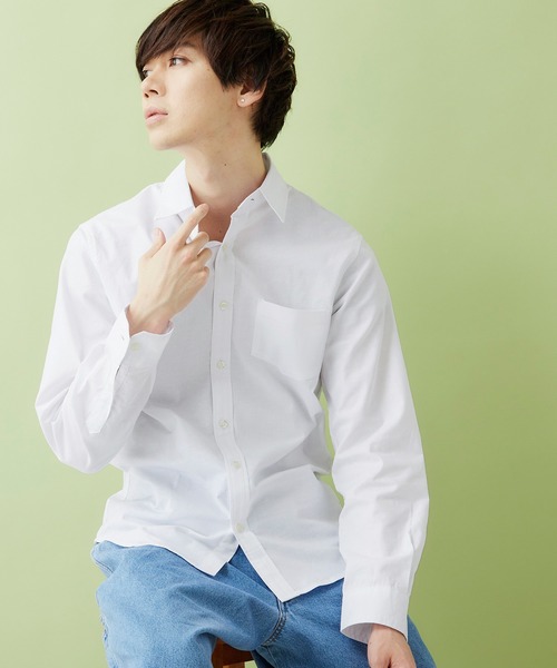 MONO-MART（モノマート）の「レギュラーカラー ストレッチリネンシャツ L/S (Natural cotton linen fabric)（シャツ/ブラウス・メンズ・ブラック/ベージュ/ネイビー/ブラウン/オフホワイト/ブラック系その他/グリーン系その他/ブルー系その他/オレンジ系その他・S/M/L）」の2枚目の写真