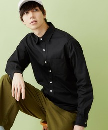 MONO-MART | レギュラーカラー ストレッチリネンシャツ L/S (Natural cotton linen fabric)(シャツ/ブラウス)