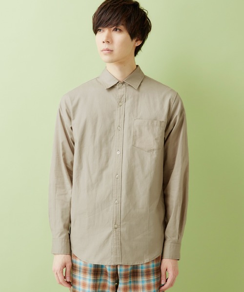 MONO-MART（モノマート）の「レギュラーカラー ストレッチリネンシャツ L/S (Natural cotton linen fabric)（シャツ/ブラウス・メンズ・ブラック/ベージュ/ネイビー/ブラウン/オフホワイト/ブラック系その他/グリーン系その他/ブルー系その他/オレンジ系その他・S/M/L）」の16枚目の写真