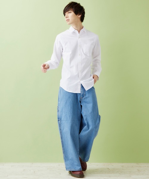 MONO-MART（モノマート）の「レギュラーカラー ストレッチリネンシャツ L/S (Natural cotton linen fabric)（シャツ/ブラウス・メンズ・ブラック/ベージュ/ネイビー/ブラウン/オフホワイト/ブラック系その他/グリーン系その他/ブルー系その他/オレンジ系その他・S/M/L）」の19枚目の写真