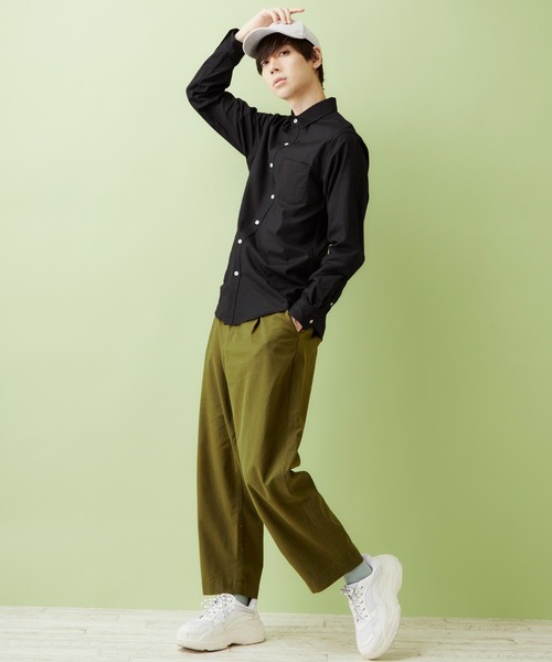 MONO-MART（モノマート）の「レギュラーカラー ストレッチリネンシャツ L/S (Natural cotton linen fabric)（シャツ/ブラウス・メンズ・ブラック/ベージュ/ネイビー/ブラウン/オフホワイト/ブラック系その他/グリーン系その他/ブルー系その他/オレンジ系その他・S/M/L）」の20枚目の写真