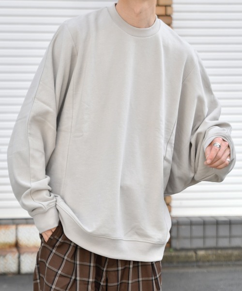 kutir（クティール）の「裏毛ドルマンスリーブスウェット/トレーナー（スウェット・メンズ・チャコールグレー/パープル/グレー/オレンジ/グリーン・MEDIUM/LARGE）」の2枚目の写真
