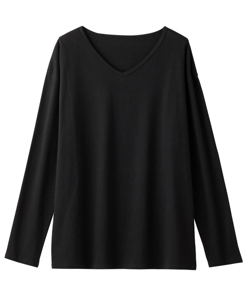 BELLUNA(ベルーナ)の「綿100%Vネックプルオーバー(Tシャツ/カットソー・レディース・モカ/ブルー系その他/ベージュ系その他/オートミール/マスタード/ネイビー/ブラック・MEDIUM/LARGE/X-LARGE)」の8枚目の写真