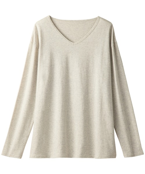 BELLUNA(ベルーナ)の「綿100%Vネックプルオーバー(Tシャツ/カットソー・レディース・モカ/ブルー系その他/ベージュ系その他/オートミール/マスタード/ネイビー/ブラック・MEDIUM/LARGE/X-LARGE)」の10枚目の写真