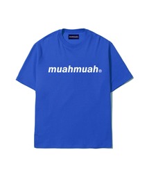 muahmuah | 『muah muah』LOWER PRINTING HALF  T-SHIRT/ブランド英字ロゴ オーバーサイズ半袖Tシャツ/カットソー(Tシャツ/カットソー)
