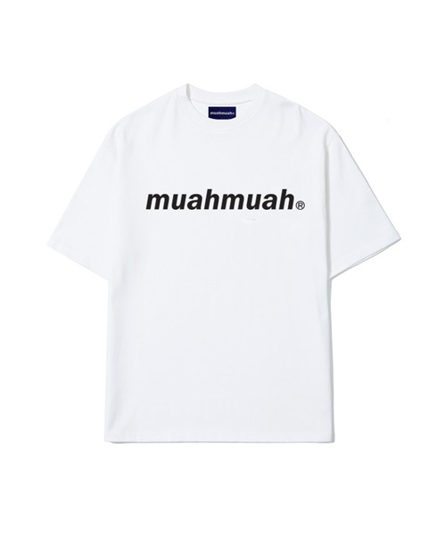 muahmuah（ムーアムーア）の「『muah muah』LOWER PRINTING HALF  T-SHIRT/ブランド英字ロゴ オーバーサイズ半袖Tシャツ/カットソー（Tシャツ/カットソー・レディース・ホワイト/ブラック/ブルー/マスタード/ライトパープル/パープル・FREE）」の20枚目の写真