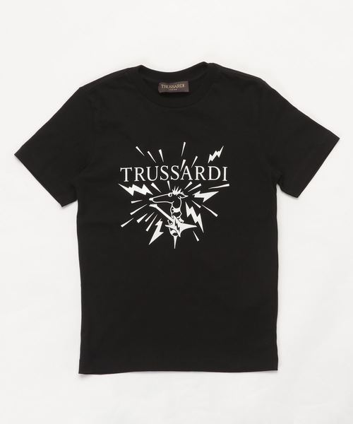 TRUSSARDI トラサルディ　ロゴ総柄　ガーゼキルトケット TRUSSARDI（トラサルディ）の「TRUSSARDI(トラサルディ)Kids & Junior