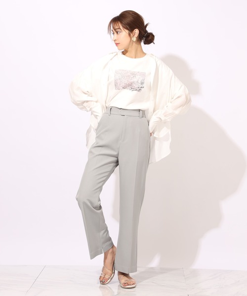 one after another NICE CLAUP(ワンアフターアナザーナイスクラップ)の「バックプリーツシャツ(シャツ/ブラウス・レディース・ライトグレー/オフホワイト/サックスブルー/アイボリー・FREE)」の6枚目の写真