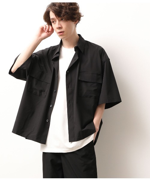 JUNRED(ジュンレッド)の「【AIR DRY/エアドライ】モンスタービッグシャツ【SETUP可能】(シャツ/ブラウス・メンズ・ブラック/ダークブラウン/ベージュ・M/L)」の1枚目の写真