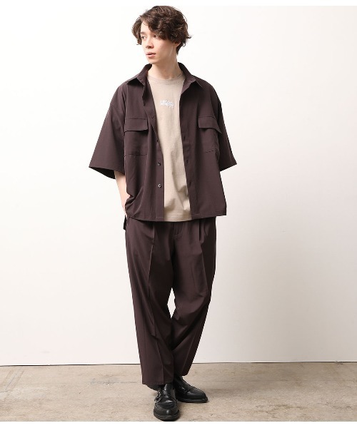 JUNRED(ジュンレッド)の「【AIR DRY/エアドライ】モンスタービッグシャツ【SETUP可能】(シャツ/ブラウス・メンズ・ブラック/ダークブラウン/ベージュ・M/L)」の21枚目の写真