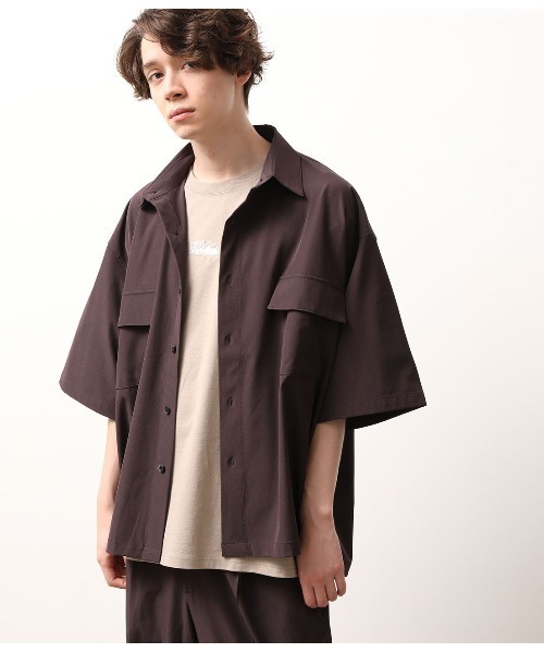 JUNRED(ジュンレッド)の「【AIR DRY/エアドライ】モンスタービッグシャツ【SETUP可能】(シャツ/ブラウス・メンズ・ブラック/ダークブラウン/ベージュ・M/L)」の11枚目の写真