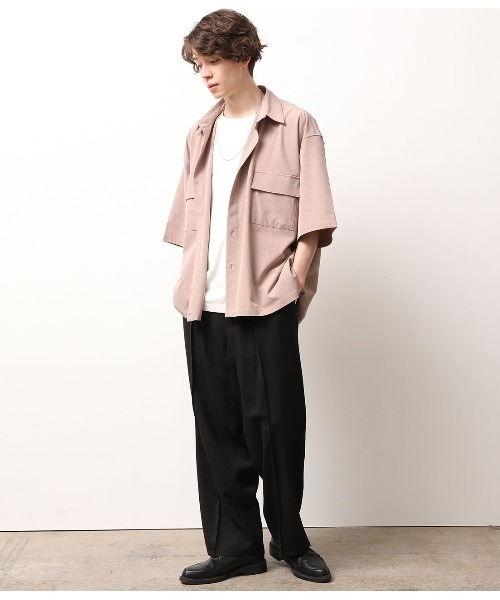 JUNRED(ジュンレッド)の「【AIR DRY/エアドライ】モンスタービッグシャツ【SETUP可能】(シャツ/ブラウス・メンズ・ブラック/ダークブラウン/ベージュ・M/L)」の12枚目の写真