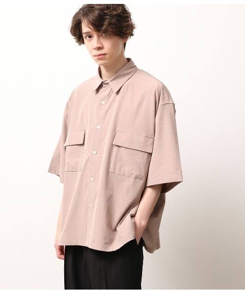 JUNRED(ジュンレッド)の「【AIR DRY/エアドライ】モンスタービッグシャツ【SETUP可能】(シャツ/ブラウス・メンズ・ブラック/ダークブラウン/ベージュ・M/L)」の4枚目の写真