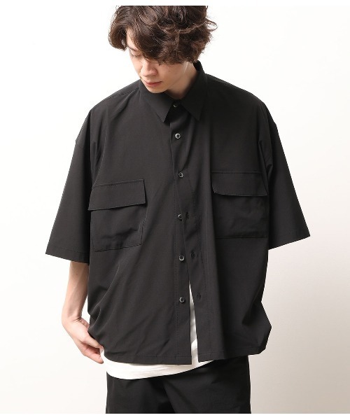 JUNRED(ジュンレッド)の「【AIR DRY/エアドライ】モンスタービッグシャツ【SETUP可能】(シャツ/ブラウス・メンズ・ブラック/ダークブラウン/ベージュ・M/L)」の13枚目の写真