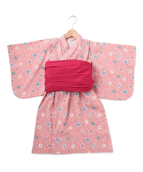 3can4on サンカンシオン の 100 140cm マルチフラワー浴衣ワンピース 浴衣 Wear