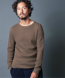 MILITARY WAFFLE C/N L/S:ミリタリーワッフル クルーネック ニットソー