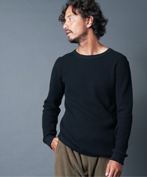 MILITARY WAFFLE C/N L/S:ミリタリーワッフル クルーネック ニットソー